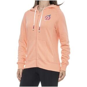 Peloton Women's Ultimate Lightweight Full Zip Up Hoodie‎ Size Small Coral NEW